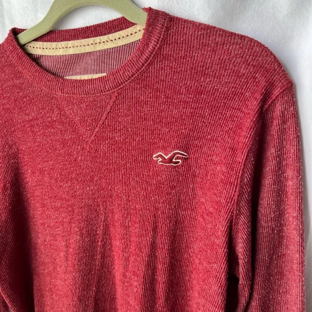 Hollister red crewneck sweater size medium long sleeve
